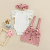 Nina Baby Set – Pink Bodysuit & Skirt