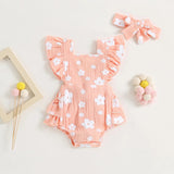 Romper Infantil Florzinha Lili com Laço Rosa