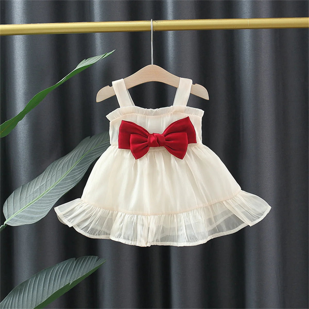 Baby Dress Christmas New Summer Strap Big Butterfly Mesh Dress Suitable for 0-3 Year Old Babies