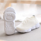 Teddy Face Sneakers – White