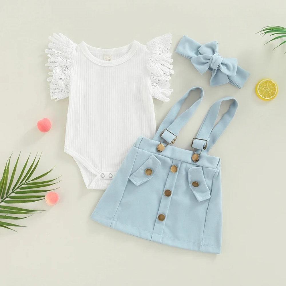 Conjuntinho Nina Body e Saia Azul - Minu Kids