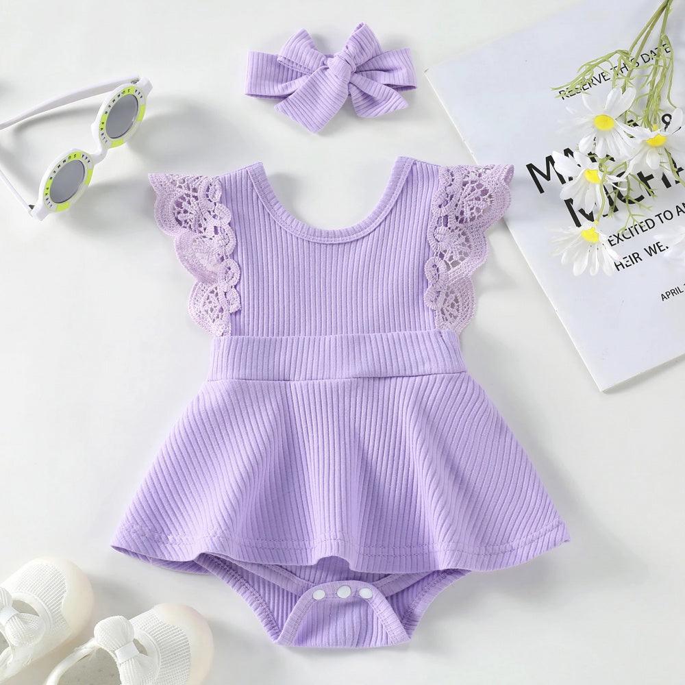 Vestidinho Sisi com Rendas Roxo - Minu Kids