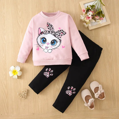 Gray kitty kids winter set