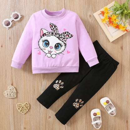 Gray kitty kids winter set