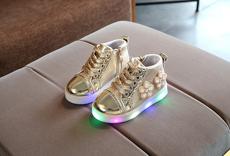 Pink Flower Sneakers (Size 20 to 27)