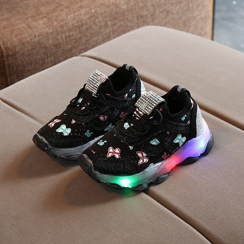Sneakers with Butterfly Details and Lights