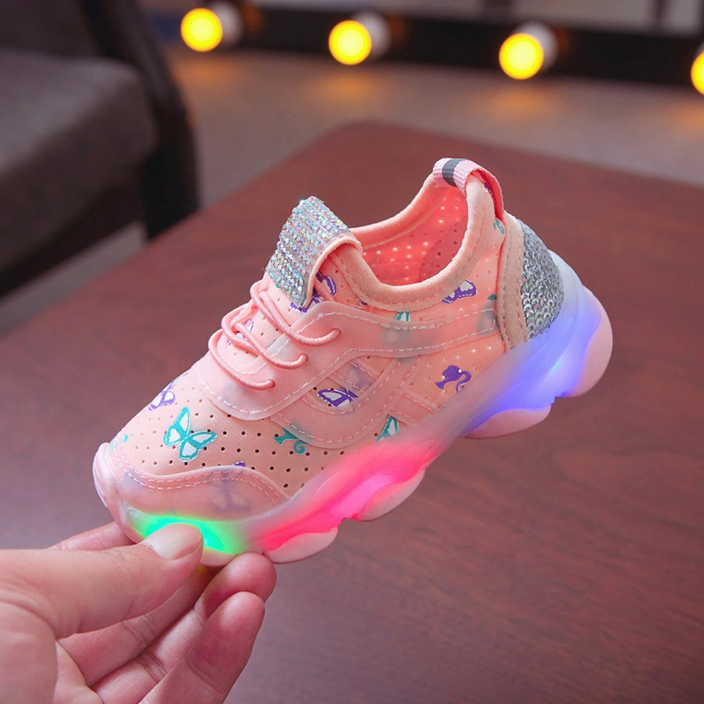 Pink Sneakers with Butterfly Details