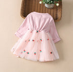 Strawberry Girls’ Dress & Denim Jacket Set