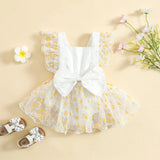 Lulu White Daisy Bow Dress