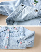 Strawberry Girls’ Dress & Denim Jacket Set