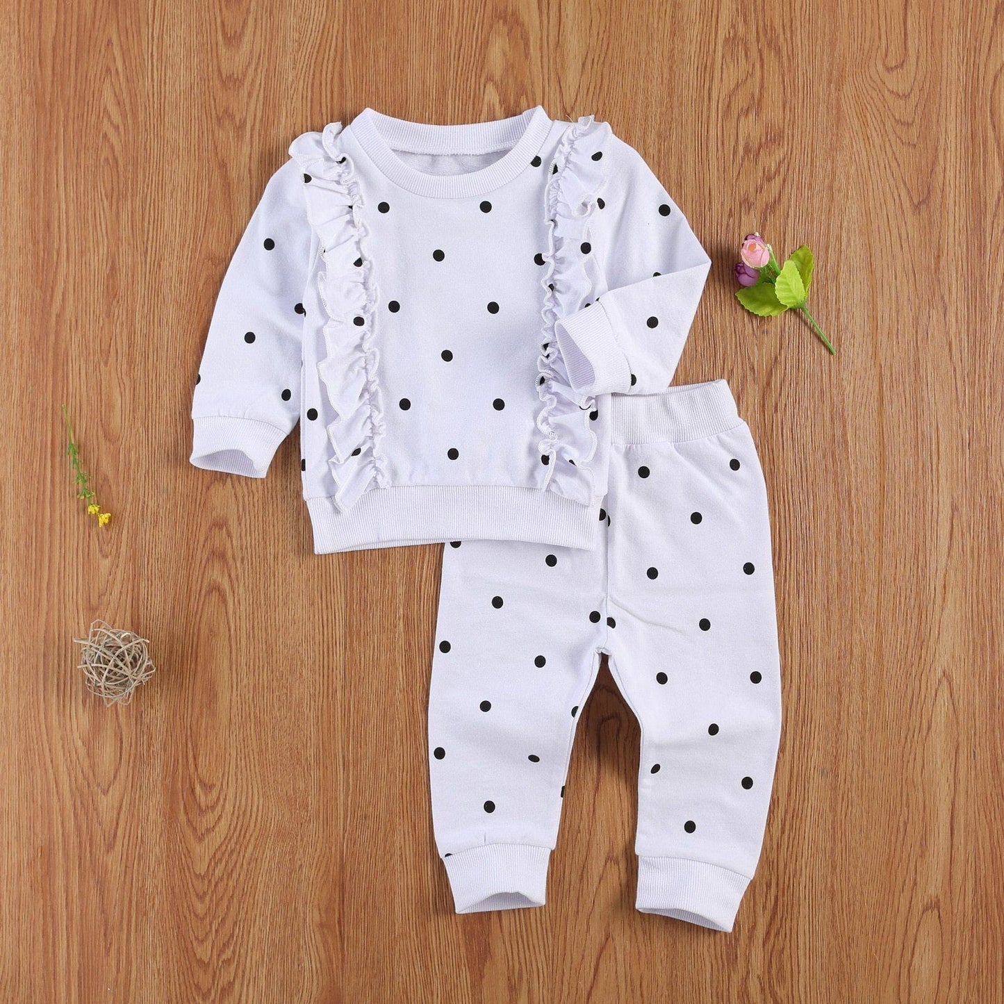 Polka Dot Sweatshirt Set