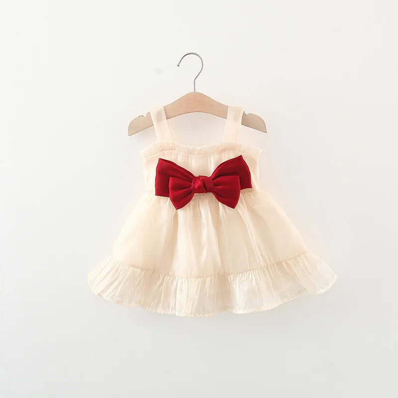 Baby Dress Christmas New Summer Strap Big Butterfly Mesh Dress Suitable for 0-3 Year Old Babies