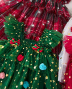 Robe Tutu de noël pour bébé fille, jupe gâteau à manches volantes, vêtements pour tout-petits de 1 à 6 ans, robe de princesse décontractée, carnaval, bal d'halloween
