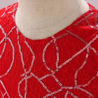 Girls Christmas Dresses baby Santa Claus red gown Bow Cute Baby Party Birthday Kids Wedding Elegant Princess Dress for Girls