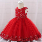 Girls Christmas Dresses baby Santa Claus red gown Bow Cute Baby Party Birthday Kids Wedding Elegant Princess Dress for Girls