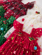 Robe Tutu de noël pour bébé fille, jupe gâteau à manches volantes, vêtements pour tout-petits de 1 à 6 ans, robe de princesse décontractée, carnaval, bal d'halloween