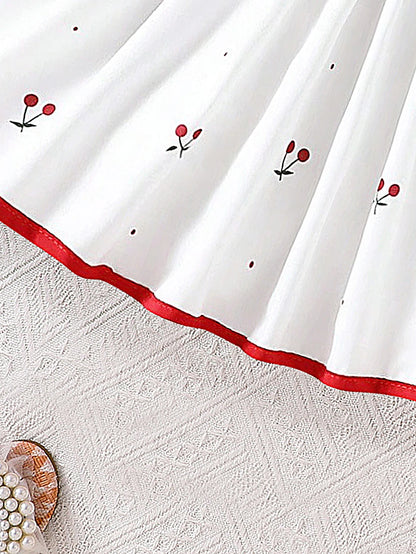 2025 Summer New Girls Infant Floral Print Dress Breathable Baby Princess Dress 0-3 Years Cool Short Sleeve Outfit