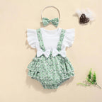 Romper Marrie Verde com Branco - Minu Kids