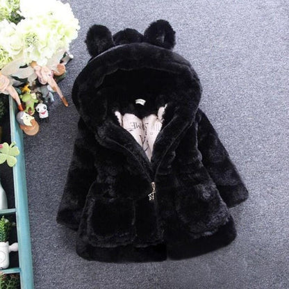Girls’ Plush Coat with Little Ears