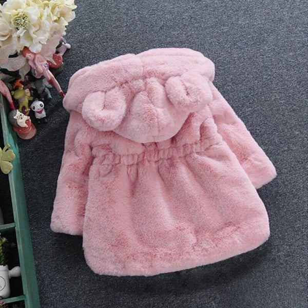 Girls’ Plush Coat with Little Ears