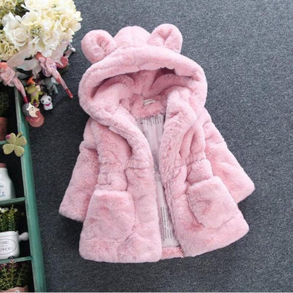 Girls’ Plush Coat with Little Ears