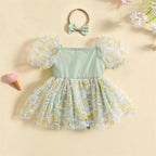 Vestidinho Pandinha Nina Florzinhas Verde - Minu Kids