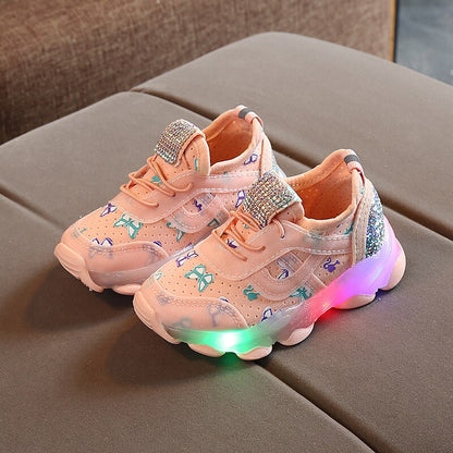 Sneakers with Butterfly Details and Lights