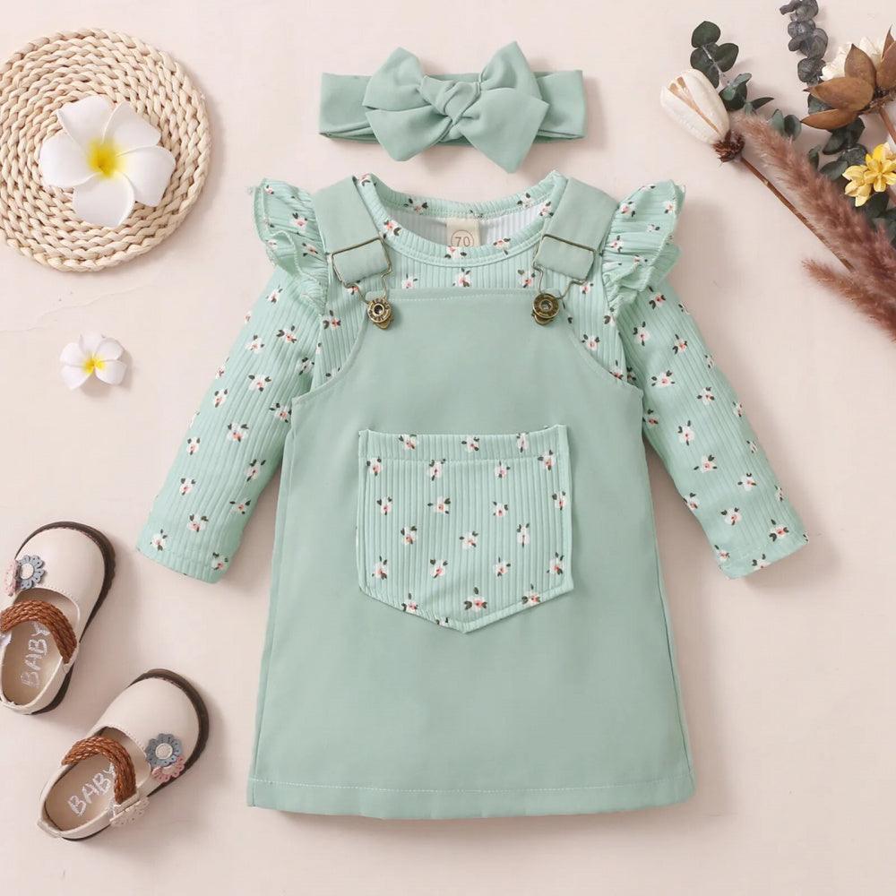 Conjunto Mila Body e Vestido Verde - Minu Kids