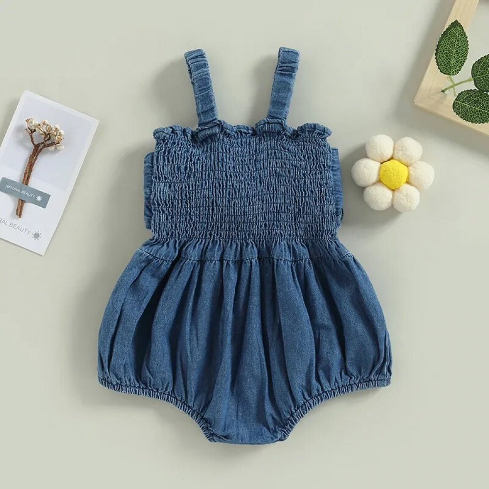 Romperzinho Pandinha Jeans Azul - Minu Kids