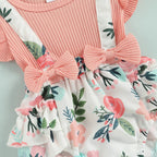 Romper Lila Floral com Laço Rosa - Minu Kids