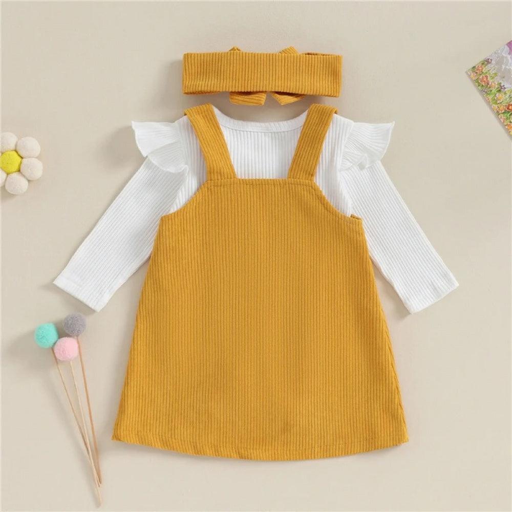 Conjuntinho Lili Body e Vestido Amarelo - Minu Kids