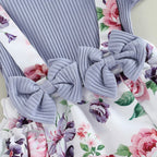 Romperzinho Mila Floral com Laço Lilás - Minu Kids