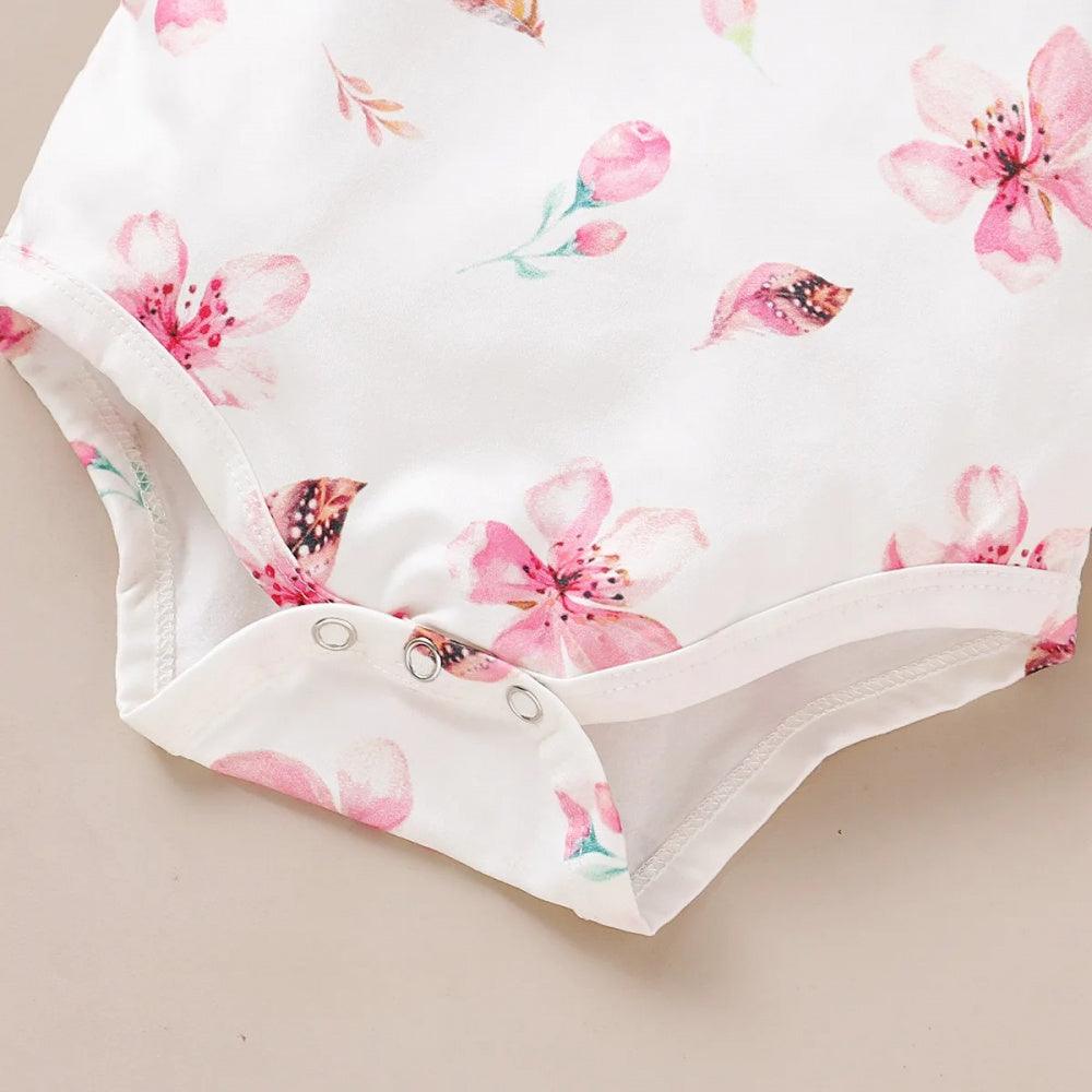 Conjunto Judi Flores Body e Saia Rosa - Minu Kids