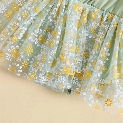 Vestidinho Pandinha Nina Florzinhas Verde - Minu Kids