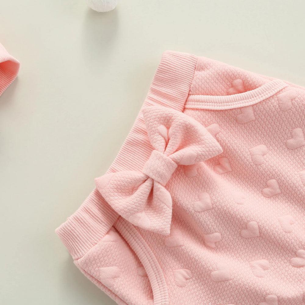 Conjunto Corações Blusa e Calça Rosa - Minu Kids