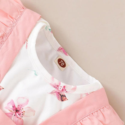 Conjunto Judi Flores Body e Saia Rosa - Minu Kids