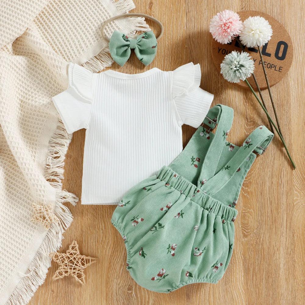 Conjuntinho Hana Blusa e Jardineira Verde - Minu Kids