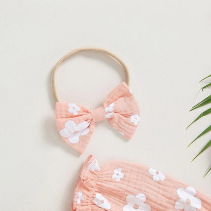 Romper Florzinha Lili Manga Comprida com Laço Rosa - Minu Kids