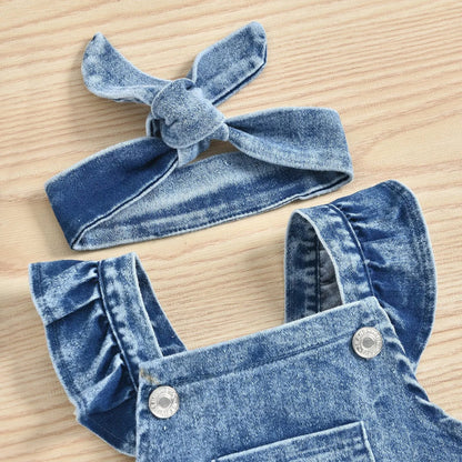 Romperzinho Jeans Arco-Íris - Minu Kids