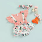 Romper Lila Floral com Laço Rosa - Minu Kids