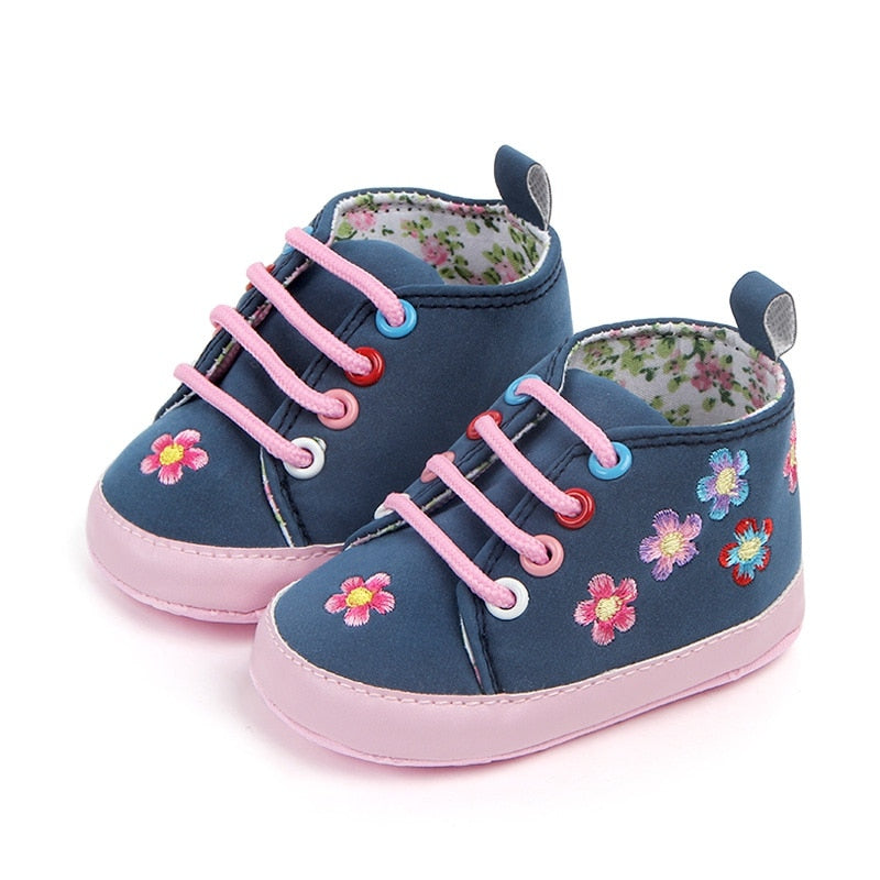 Baby Denim Floral Sneakers