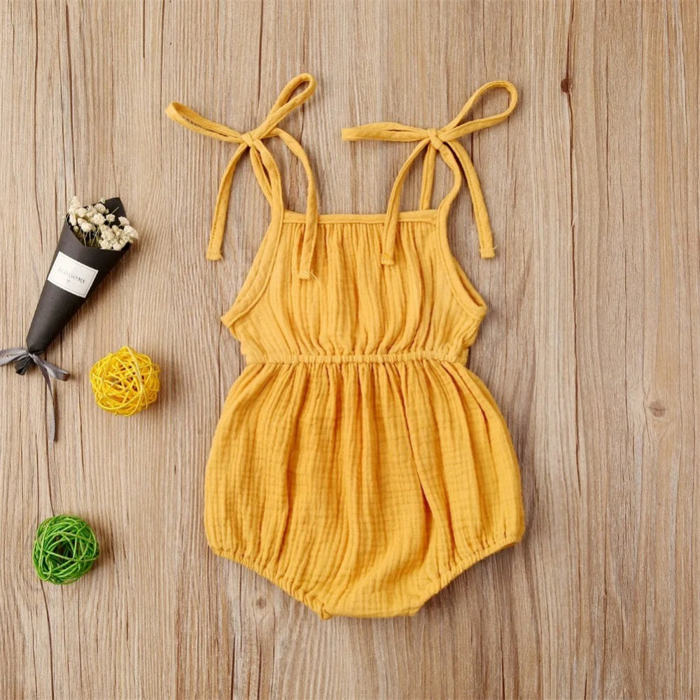 Romperzinho Lila Com Laço Amarelo - Minu Kids