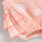 Romper Arco-Íris Lili com Laço Rosa - Minu Kids