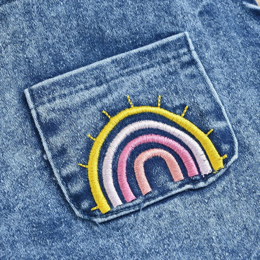 Romperzinho Jeans Arco-Íris - Minu Kids