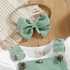 Conjuntinho Hana Blusa e Jardineira Verde - Minu Kids