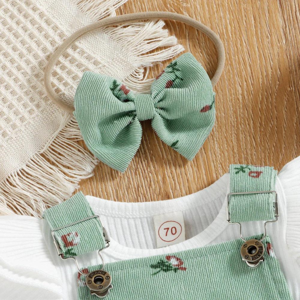 Conjuntinho Hana Blusa e Jardineira Verde - Minu Kids