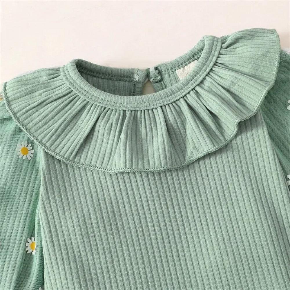 Conjunto Margaridas Body e Calça Verde - Minu Kids