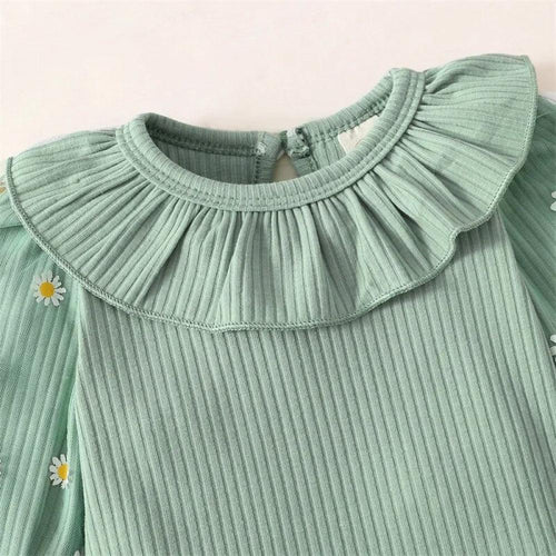 Conjunto Margaridas Body e Calça Verde - Minu Kids