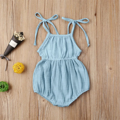 Romperzinho Lila Com Laço Azul - Minu Kids