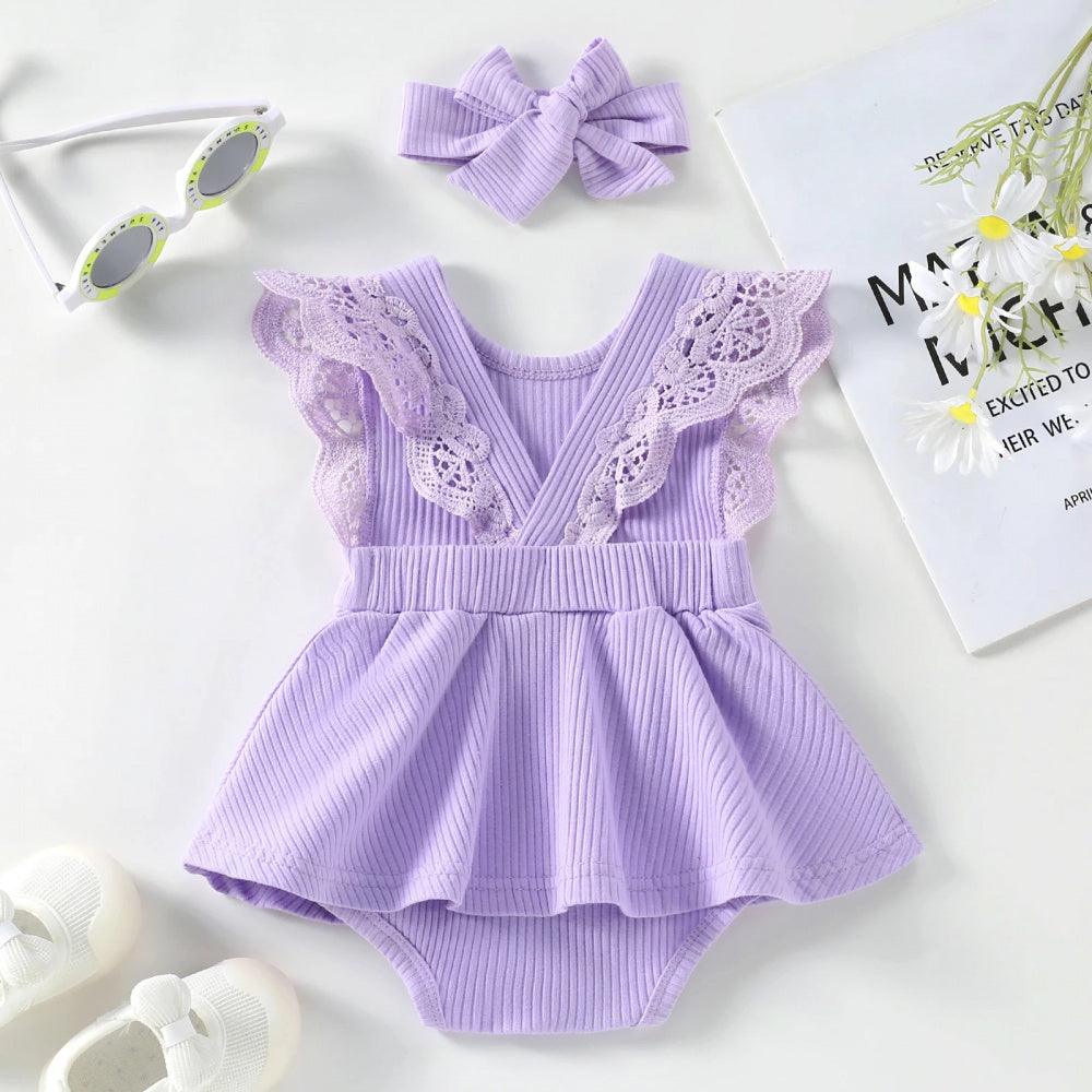 Vestidinho Sisi com Rendas Roxo - Minu Kids